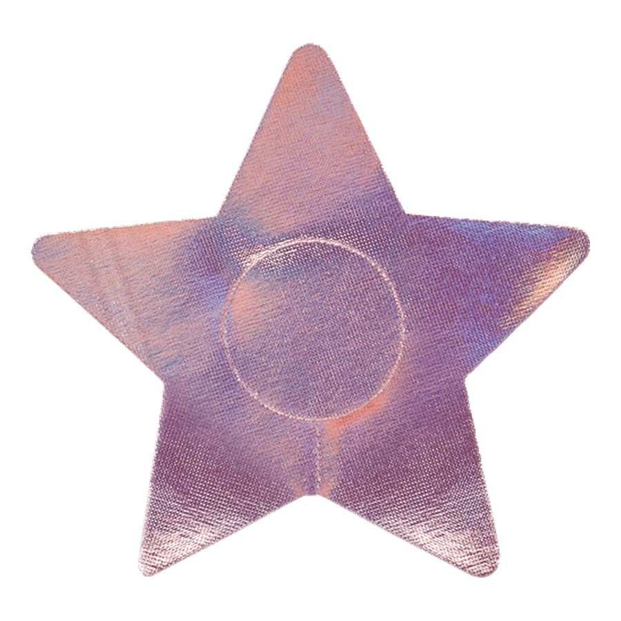 Star-shaped object with a textured surface on a white background