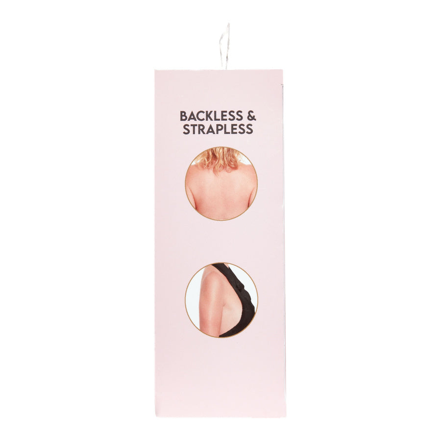 Front clip push-up bra side view packaging.