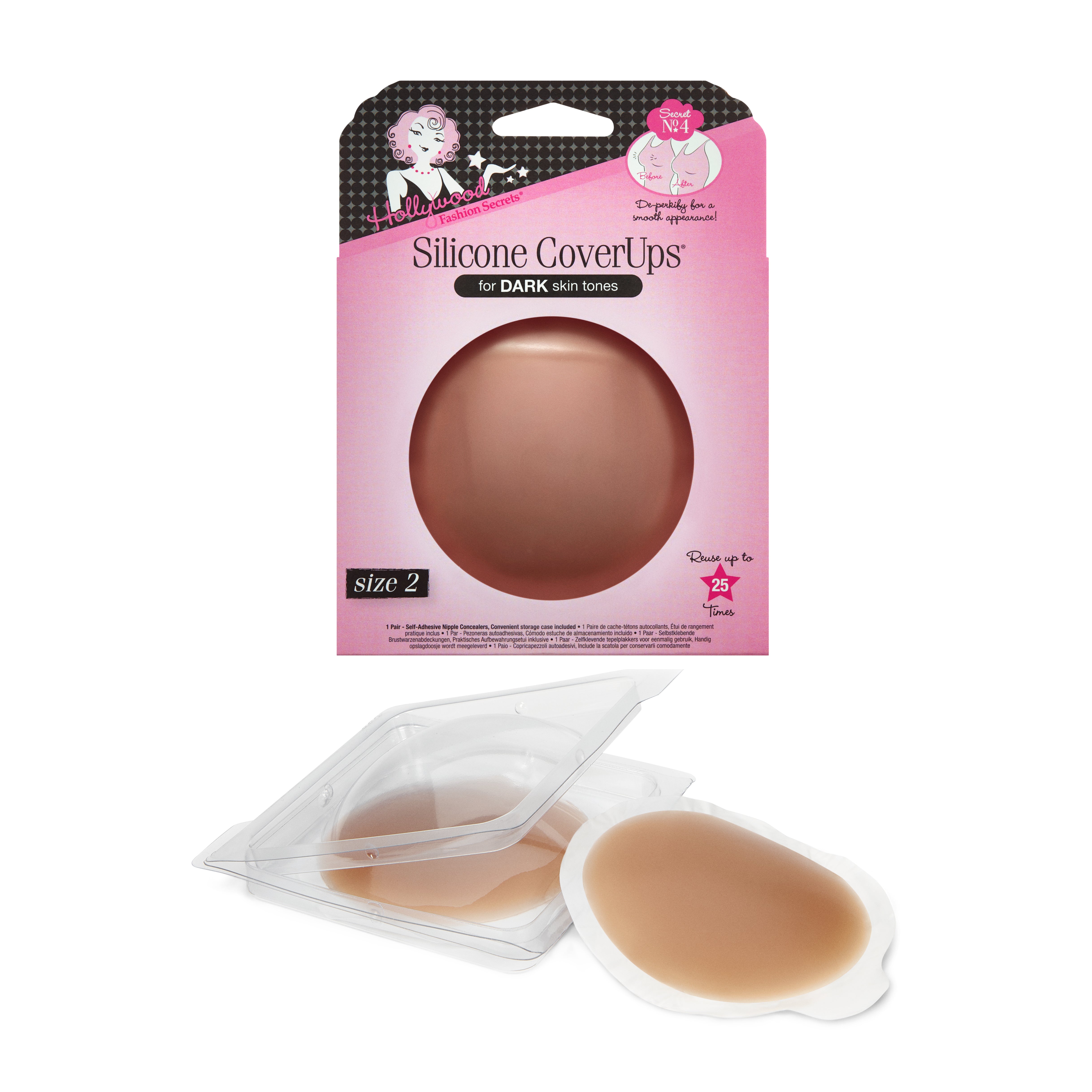 Silicone coverups with packaging on a white background