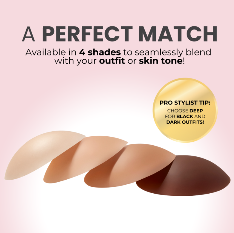 Different Non-Adhesive shades with a pink background and text about color matching.