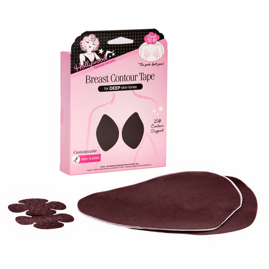 Breast contour tape with packaging and adhesive patches on a white background