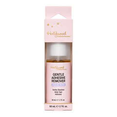 Hollywood Fashion Secrets Gentle Adhesive Remover in Lavender Crème, shown in front-facing pink packaging.