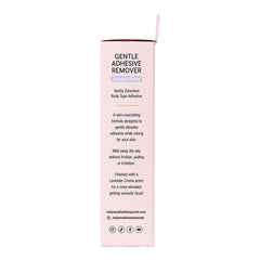 Side view of Hollywood Fashion Secrets Gentle Adhesive Remover packaging with Lavender Crème product details.