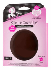 Silicone CoverUps Shade Deep packaging for deep skin tones with a pink and black design.