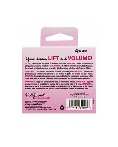 Preview on the back-side of Hollywood fashion secrets packaging with text and item barcode