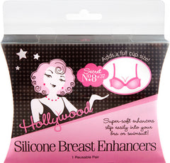 Closeup of Hollywood Silicone Breast Enhancers wall-hook ready  retail pack