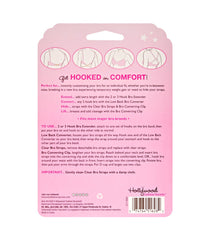 Back of the Hollywood Fashion Secrets Bra Extend Kit packaging with usage instructions and product benefits.