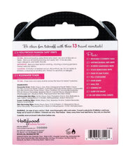 The back details of Fashion secrets travel tools packet with product information, instruction, ingredienst and item barcode