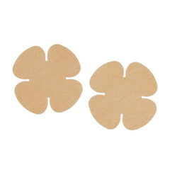 Two reusable, petal-shaped no-show concealers for light skin tones on a white background.