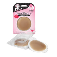 Hollywood Fashion Secrets Silicone CoverUps with packaging and protective case, ideal for discreet, comfortable coverage.