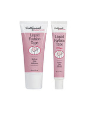 Hollywood Fashion Secrets Liquid Fashion Tape and Mini version, roll-on skin adhesive for secure wardrobe styling.